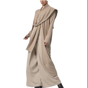 METAMORPHOZA Asymmetrical Knit Drape Front Versatile Long-sleeve Tunic Shrug